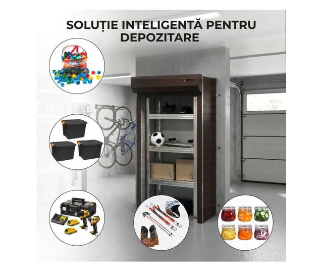 ParkingBox® BalconBox Tárolószekrény, Fém, Barna, Szerszámoknak, Dobozoknak, Sportfelszereléseknek, Tökéletes Beltérre