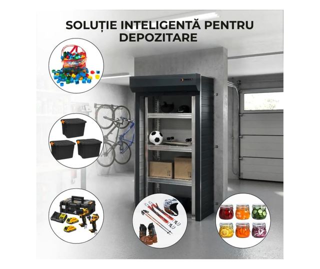 ParkingBox® BalconBox Tárolószekrény erkélyre, fém, tároló szerszámoknak, dobozoknak, sportfelszerelésnek, ideális beltérre