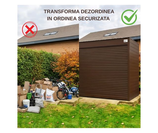 ParkingBox® Kerti tároló, fém, motorkerékpár tároló, bútor, robogó, tökéletes teraszra,