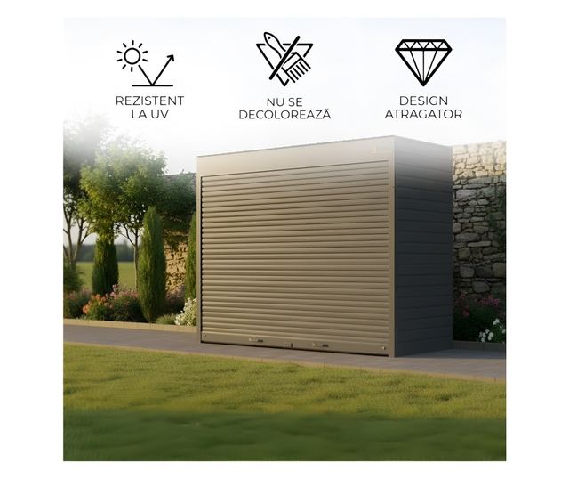 ParkingBox® Kerti Kültéri Tárolós Szekrény, Fém, Motorkerékpár Tároló, Bútor, Robogó, Tökéletes Teraszra,