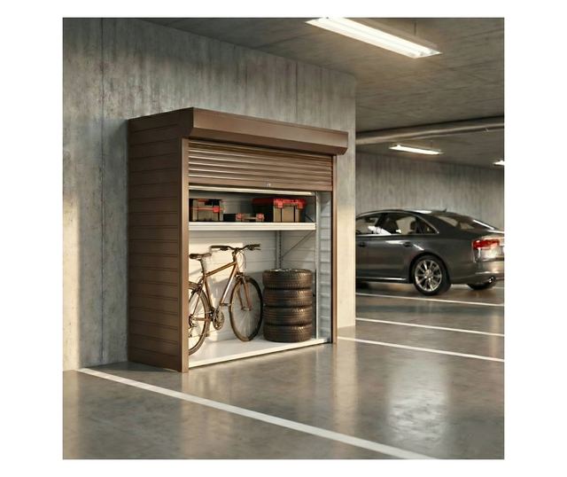 ParkingBox® Kompakt Beltéri Tárolószekrény, Tároló sportfelszerelésekhez, Kerékpárokhoz, Robogókhoz, Bútorokhoz, Munkaszerszámok