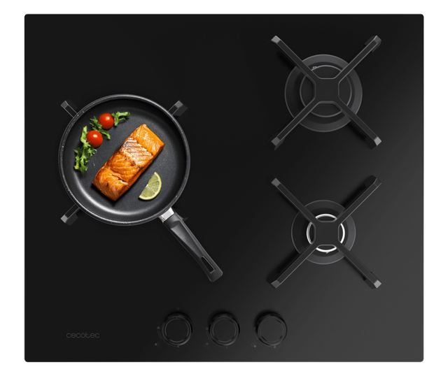 Cecotec Bolero Squad G Gáz főzőlap, 3 égő, 58 cm, fekete