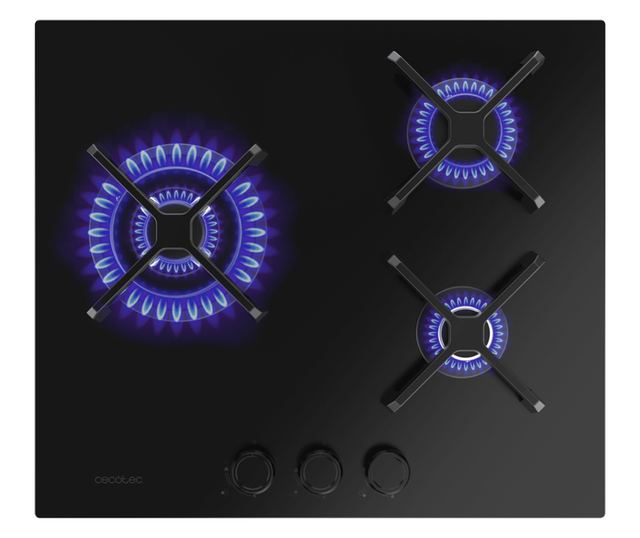 Cecotec Bolero Squad G Gáz főzőlap, 3 égő, 58 cm, fekete
