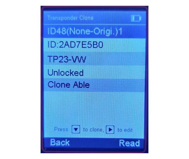 Transponder Chip ID48 CAN VW A1 TP23 autós chip VW kulcshoz titkosítva