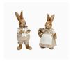 Figurina iepuras fetita/baiat, crem/maro, 7x12x5 cm