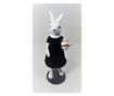 Figurina iepuras-fetita, costum negru/alb, 8x26 cm