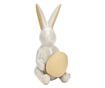 Figurina ceramica iepuras cu ou, crem, 6x13x6 cm