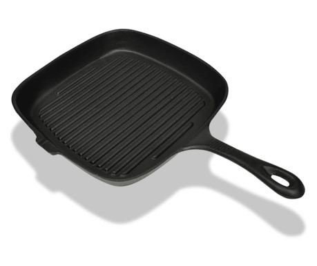 Lijevano željezna grill tava, 24 x 23 cm.