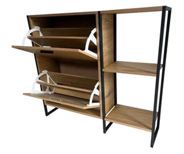 Melisa cipőtartó fém vázzal, tölgyfa, 85x24xH95 cm