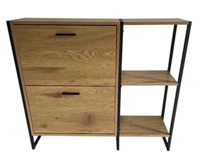 Melisa cipőtartó fém vázzal, tölgyfa, 85x24xH95 cm