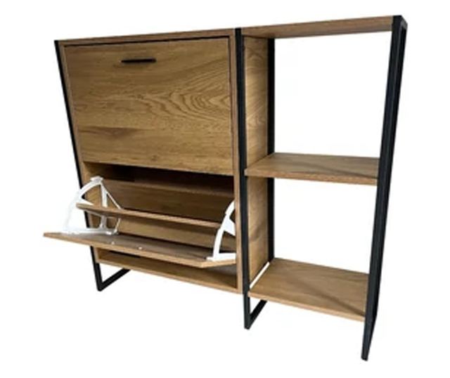 Melisa cipőtartó fém vázzal, tölgyfa, 85x24xH95 cm