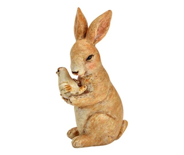 Figurina iepuras cu iepure, natur, 3x7x4 cm