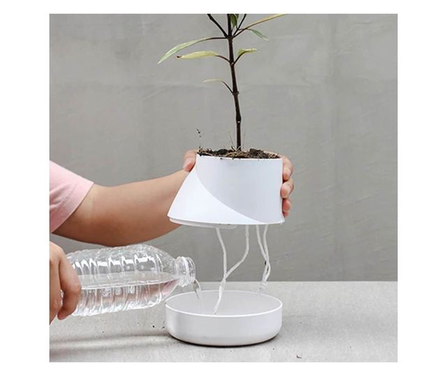 DesignNest Öntöző Virágtartó, Nagy, Szürke