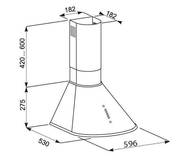 Páraelszívó Tornado Violla 750 (60) LED, 1 Turbó Motor, 60 cm Szélesség, 3 Sebesség, 750 m3/h Szívóerő, Alumínium Zsírszűrő