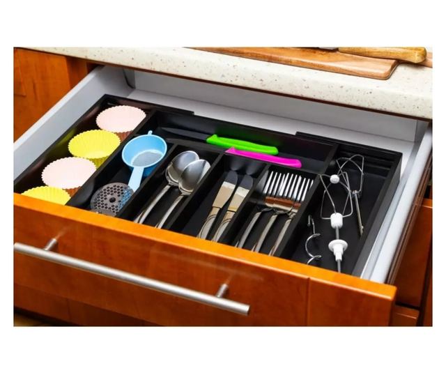 Fekete bambusz étkészlet elválasztó 52x31,5x5 Kinghoff KH1745