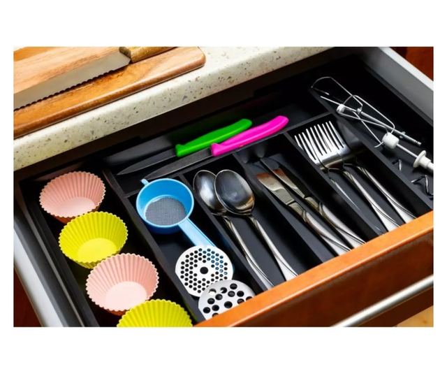 Fekete bambusz étkészlet elválasztó 52x31,5x5 Kinghoff KH1745