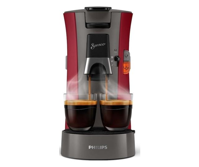 Philips Senseo Select CSA230/91 eszpresszógép, Crema Plus, Intensity Plus, 1450 W, 0,9 L víztartály, 1 bar szivattyúnyomás, piro