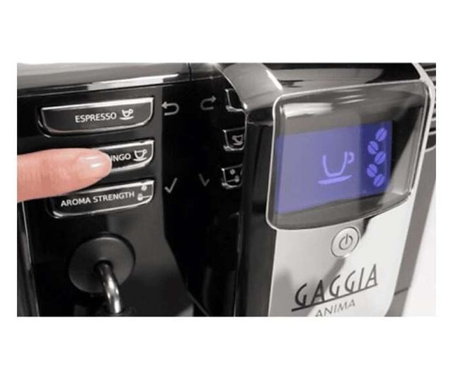 Gaggia Anima CMF R18760/01 Automata Eszpresszógép, 1850 W, 15 bar, Kerámia daráló, Optiaroma 5 fokozat, 5 ital, Fekete