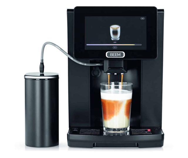 BEEM automata eszpresszógép, Profession, 2 literes víztartály, 14 program, 250g kávé kapacitás, 7" TFT LCD érintőképernyő, autom