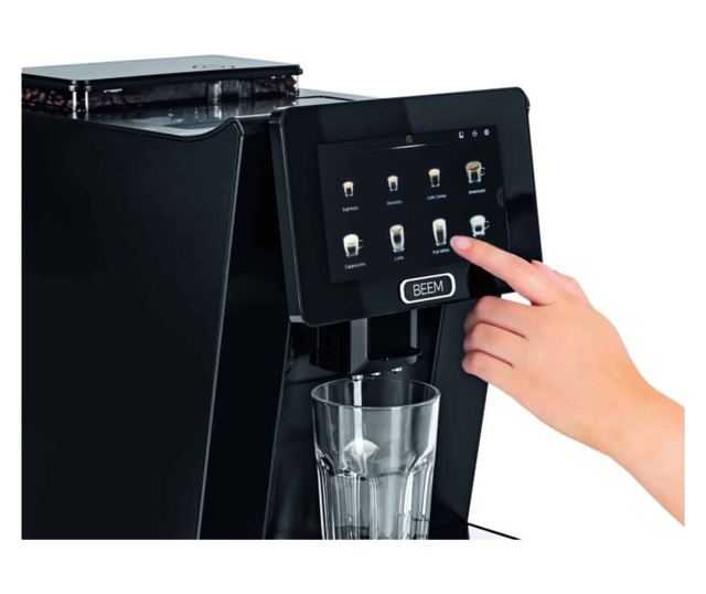 BEEM automata eszpresszógép, Profession, 2 literes víztartály, 14 program, 250g kávé kapacitás, 7" TFT LCD érintőképernyő, autom