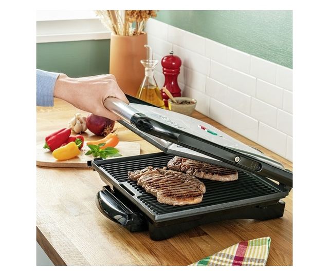 Tefal Inicio Grill GC241D38 Multifunkciós Elektromos Grill, 2000W, Panini, Rozsdamentes Acél