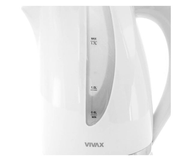 Vivax Vízforraló WH-175L, LED visszajelző, 2200 W teljesítmény, 1,7 liter, fehér / ezüst