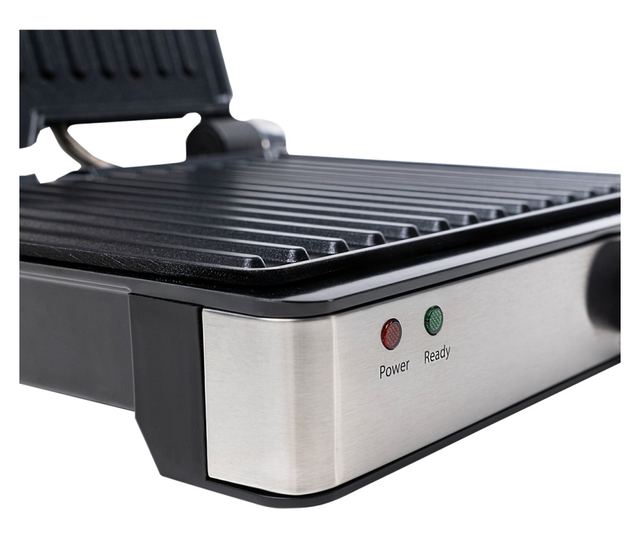 Vivax SM-2000X Elektromos Grill, 2000 W, Gyors Fűtés, Termosztát, 90 és 180 Fokos Nyitás, Tapadásmentes Felület