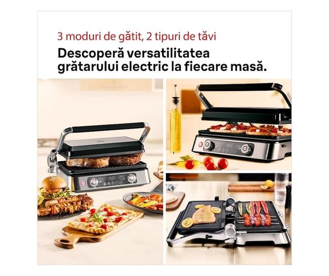 Braun MultiGrill 9 Pro CG9140 Elektromos Grill, 2200 W, 3 Grillezési Mód, 2 Főzési Zóna Független Elektronikus Termosztáttal
