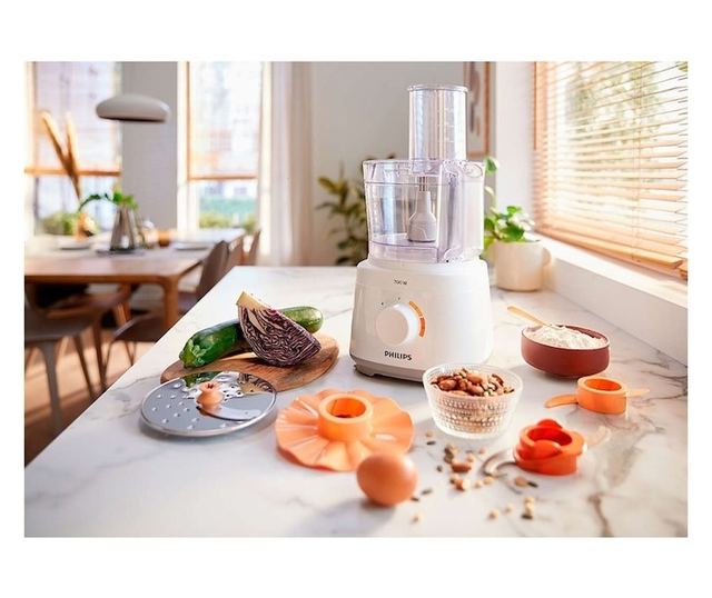 Philips HR7310/00 Daily Collection Élelmiszer-feldolgozó, 700 W, 2 sebesség + impulzus, 2,1 l-es tartály, emulgeáló szerszám, ro