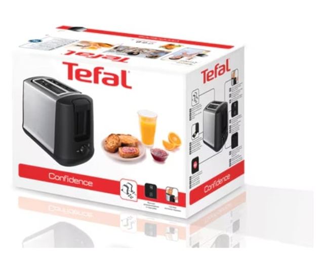 Tefal Confidence TT340830 Kenyérpirító, 850W, 7 Barnítási Szint, Rozsdamentes Acél