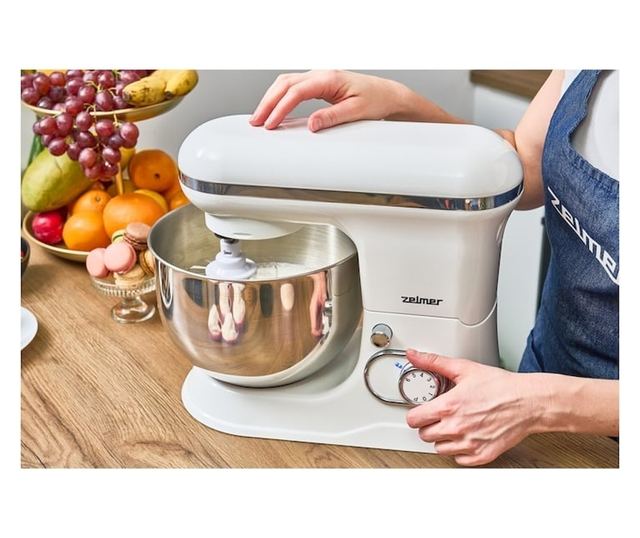 Zelmer ZKR1350 bolygókeverő, 1200 W, 6 sebességfokozat, Smartmix funkció, Pulse, 5 L rozsdamentes acél tál, keverő tartozékok