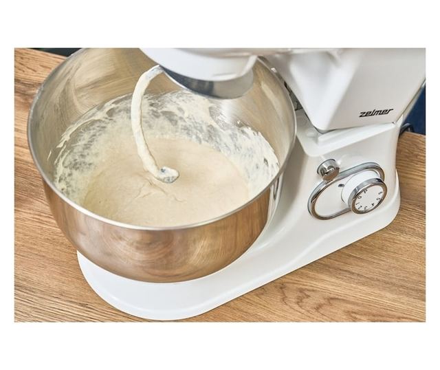 Zelmer ZKR1350 bolygókeverő, 1200 W, 6 sebességfokozat, Smartmix funkció, Pulse, 5 L rozsdamentes acél tál, keverő tartozékok