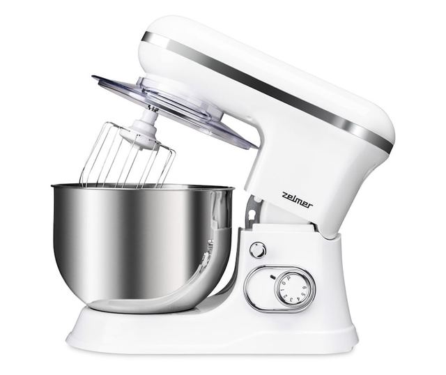 Zelmer ZKR1350 bolygókeverő, 1200 W, 6 sebességfokozat, Smartmix funkció, Pulse, 5 L rozsdamentes acél tál, keverő tartozékok