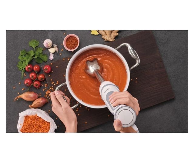 Braun MQ5220WH Kézi turmixgép, 1000 W, 0,6 L pohár, 0,35 L aprító, 21 sebességfokozat, fehér/szürke