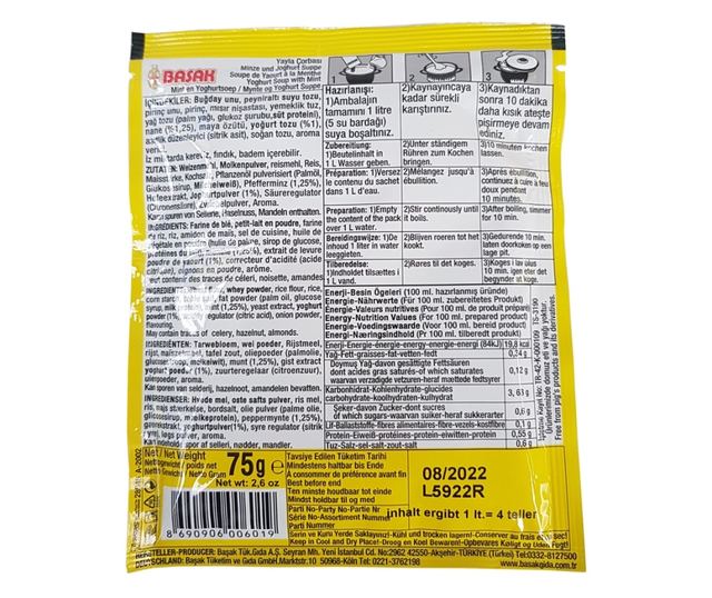 Yayla leves, autentikus török, Yayla corbasi, Basak, 75g