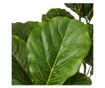 Mesterséges Ficus Lyrata növény 128 cm, levelekkel, valósághű megjelenés, beltéri használatra, fekete cseréppel együtt