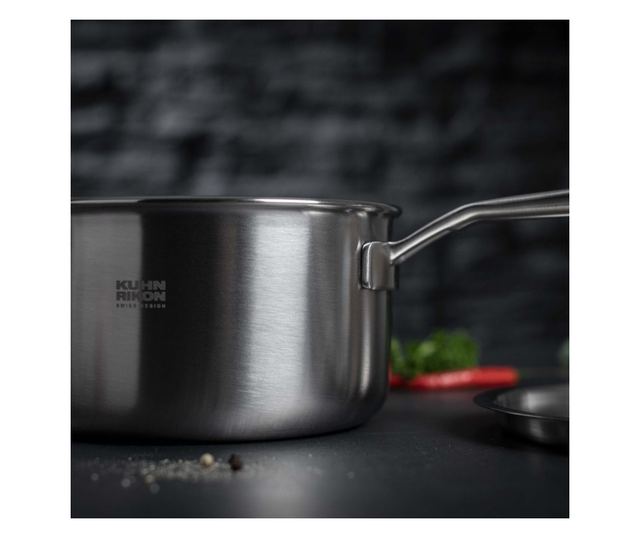 3 darabos főzőedény-készlet, Kuhn Rikon, Culinary Fiveply, 24 cm átmérőjű edénnyel, rozsdamentes acélból