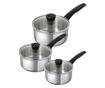 Kuhn Rikon Classic 3 részes rozsdamentes acél edény szett, 1.5/2.3/3.1 literes edényekkel, 3 légmentesen záródó üvegfedő, ideáli