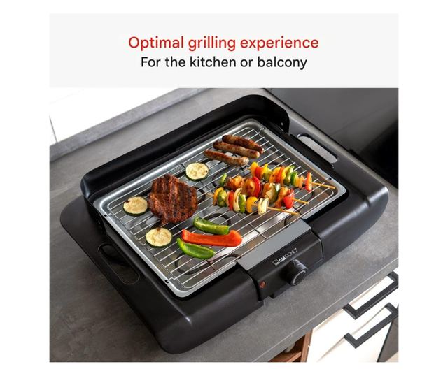 Elektromos grill, Clatronic, 2000 W, fekete