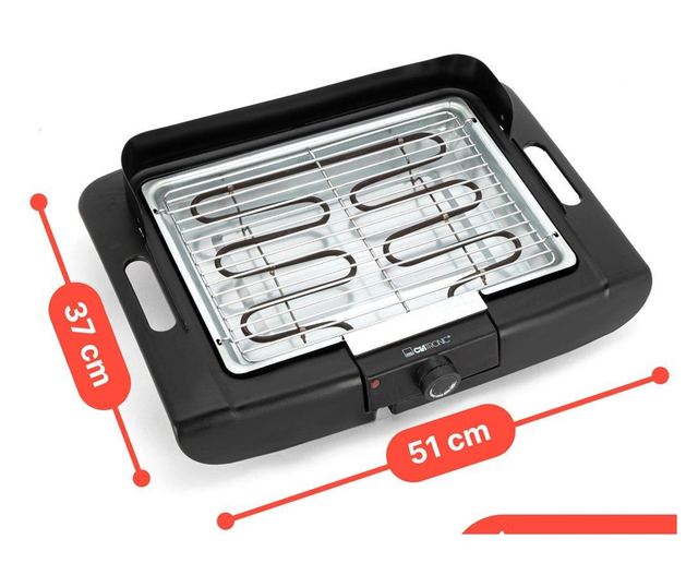 Elektromos grill, Clatronic, 2000 W, fekete