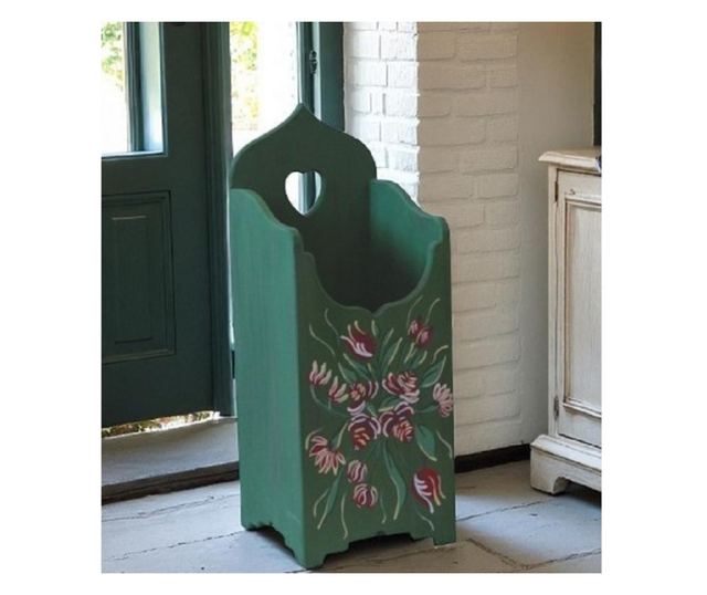 Rusztikus Fa Esékállvány, Kézzel Festett, 50 cm Magas