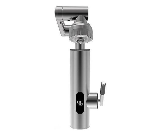 Elite EHD-1511M elektromos keverőcsap, 3300W, 360 fokos forgatás, önmelegítő, LED kijelző, IPX4, ezüst