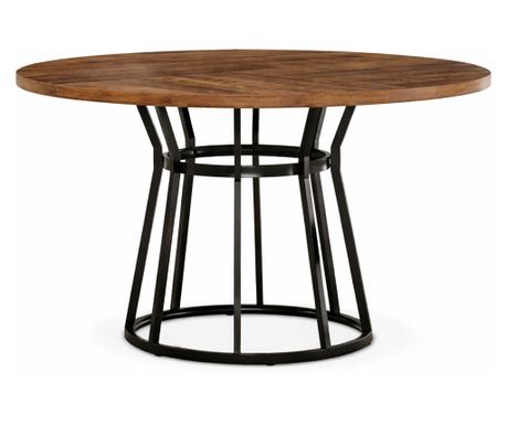 Dnevni/kuhinjski stol, Blackswan Design Model Atlas, smeđe/crno drvo, 120x120x75 cm
