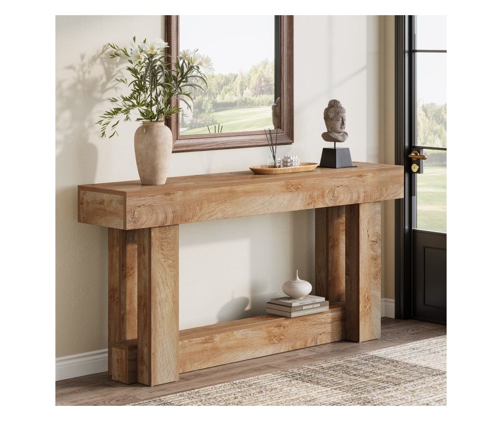 Obývací/halový stůl, Blackswan Design Farmhouse M2, hnědé dřevo, 160x30x85 cm - 5