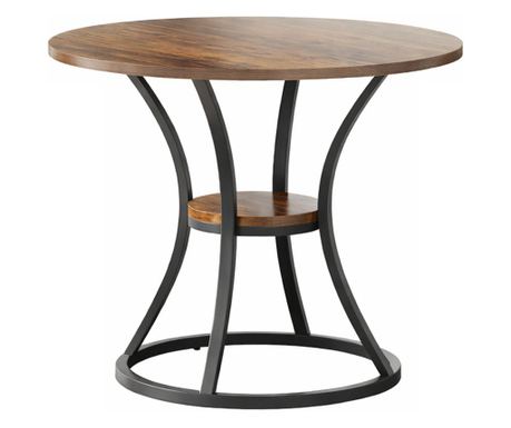 Stol za dnevni boravak/hodnik, Blackswan Design Rustic Bistro, smeđe/crno drvo, 80x80x75 cm