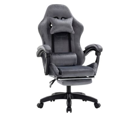Uredska stolica Lopes, Gaming, Siva Tekstil, Crna Plastika, 63x62x113-123 cm