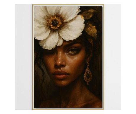 Tablou Canvas Premium, LuxCanva® G1138, Ocrotitoarea Petalelor, Zeita, Gratie, Privire, Magie, Frumusete, Misterioasa, Flori, No