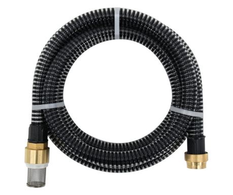 Furtun de aspirație, conectori alamă, negru, 3 m, 25 mm