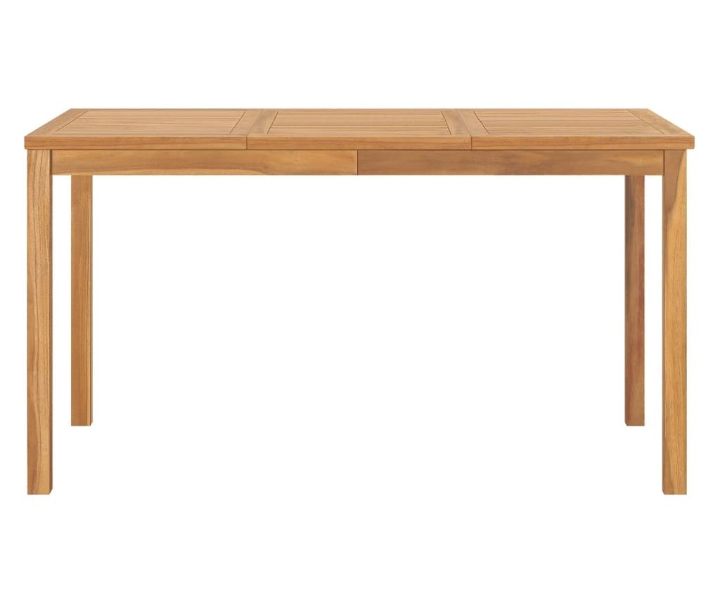 Комплект градински мебели, масивна тикова дървесина, 5 части - 9