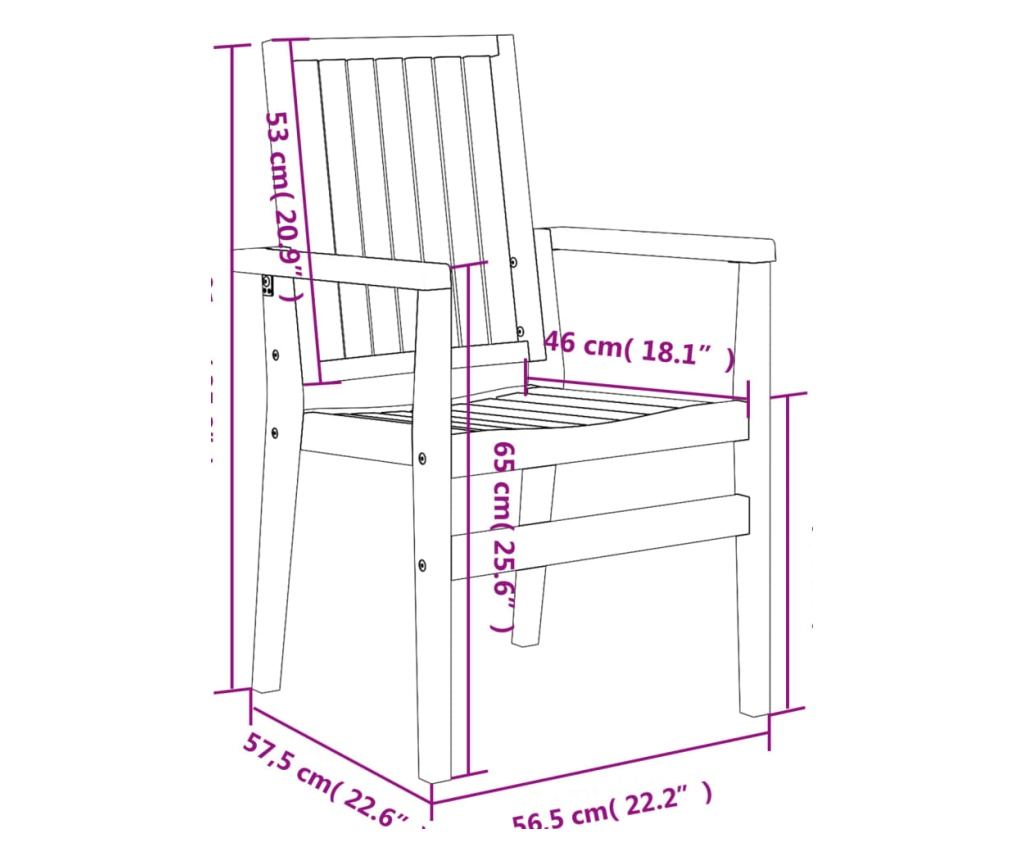 Комплект градински мебели за хранене, масивна тикова дървесина, 5 части - 12